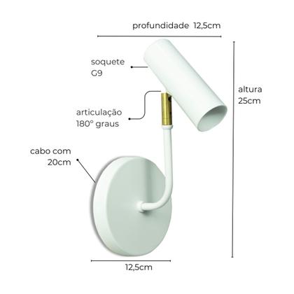 Imagem de Luminária de Parede Arandela Articulada Sofhie em L