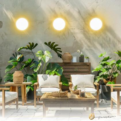 Imagem de Luminária De Parede Arandela Eclipse Led 3000k Luz Indireta 12w IP65 Para Área Externa