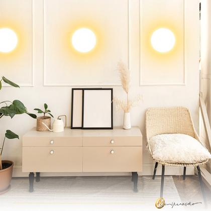 Imagem de Luminária De Parede Arandela Eclipse Led 3000k Luz Indireta 12w IP65 Para Área Externa