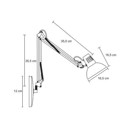 Imagem de Luminária De Parede Articulável Roma Arandela C/ Tecla On/Off G20