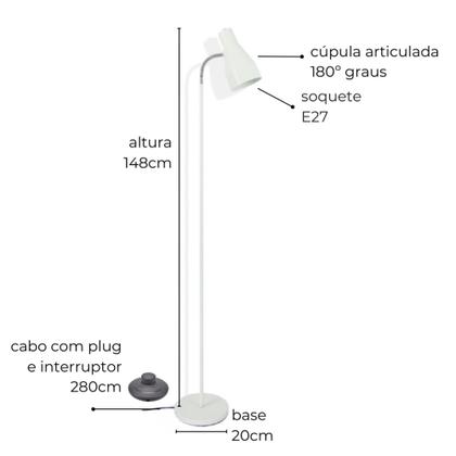 Imagem de Luminária de Piso Amélia Com Cúpula Articulada Marrom Corten