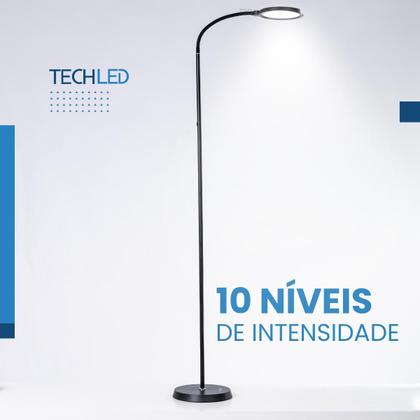 Imagem de Luminaria de piso curva Abajur de chão articulado led piso 3 Cores de Luz e 10 Intensidades
