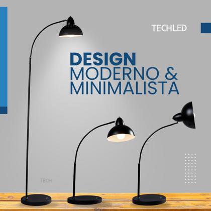 Imagem de Luminaria de piso curva Abajur de chão Pedestal Coluna Luminaria chão Techled