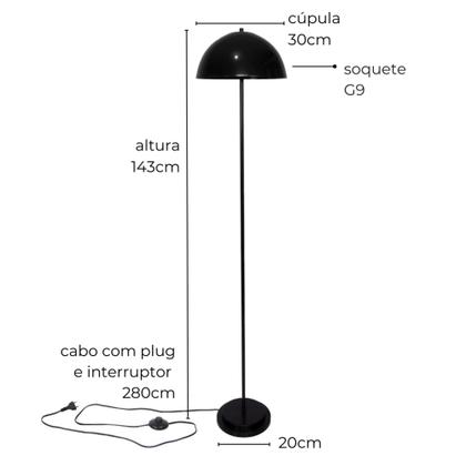Imagem de Luminária de Piso Komaco Com Cúpula Fixa