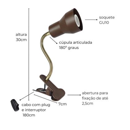 Imagem de Luminária de Presilha com Garra Amélia Mini