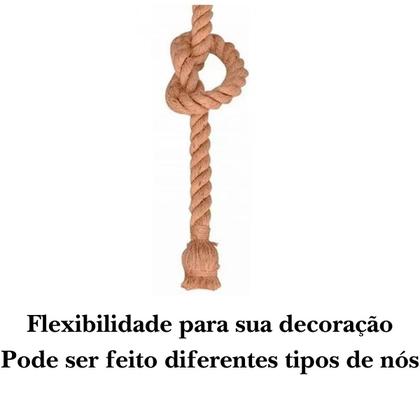 Imagem de Luminária de Teto Corda Sisal Retrô 1m Premium Estilo Industrial e Rústico