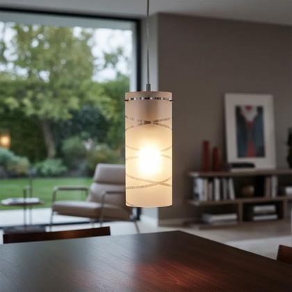 Imagem de Luminária de Teto em Vidro 23cm para 1, 2 ou 3 Lâmpadas Branco Fosco ou Cromado