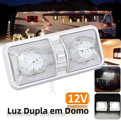 Imagem de Luminária De Teto LED Branca Natural Para RV Com Interruptor ON/OFF 12V Iluminação Interna Para
