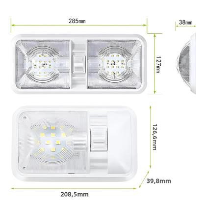 Imagem de Luminária De Teto LED Branca Natural Para RV Com Interruptor ON/OFF 12V Iluminação Interna Para
