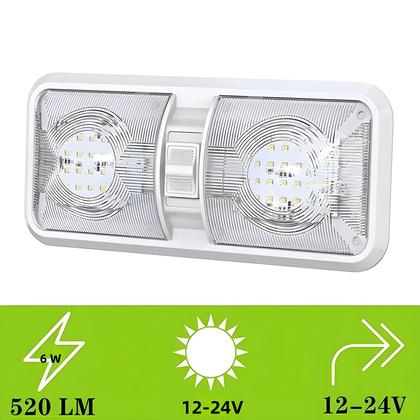 Imagem de Luminária De Teto LED Branca Natural Para RV Com Interruptor ON/OFF 12V Iluminação Interna Para