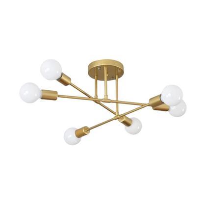 Imagem de Luminária de Teto Lines Dourado Bivolt 3 em 1 Luz Ajustável Design Moderno Ideal para Sala e Escritório