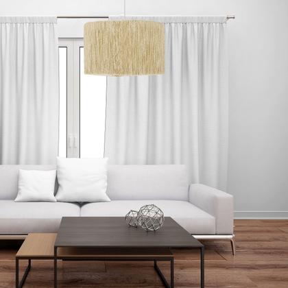 Imagem de Luminária  de Teto Lustre Cúpula Redonda Acabamento em Corda Sisal Cozinha Varanda