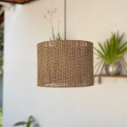 Imagem de Luminária de Teto Pendente Lustre Estilo Rustico De juta