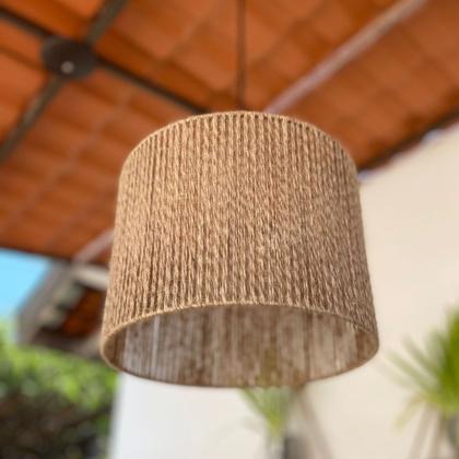 Imagem de Luminária de Teto Pendente Lustre Estilo Rustico De juta