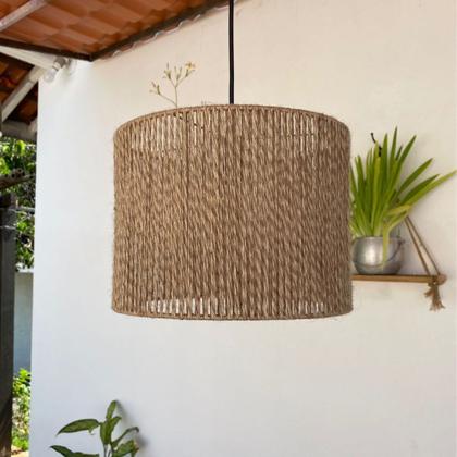 Imagem de Luminária de Teto Pendente Lustre Estilo Rustico De juta