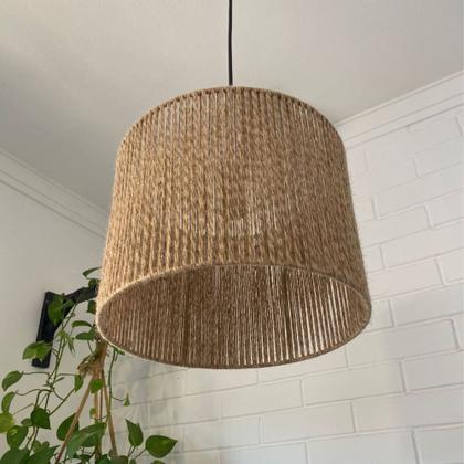 Imagem de Luminária de Teto Pendente Lustre Estilo Rustico De juta