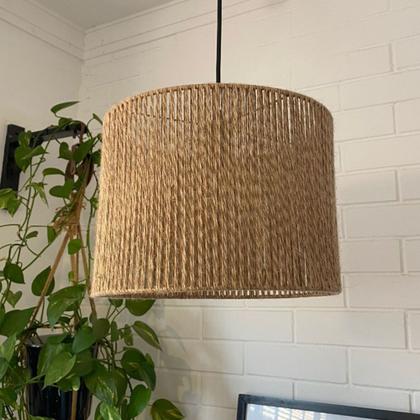 Imagem de Luminária de Teto Pendente Lustre Estilo Rustico De juta