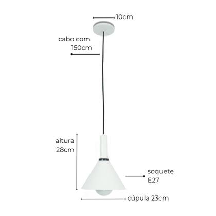 Imagem de Luminária de Teto Pendente Nísia Cone