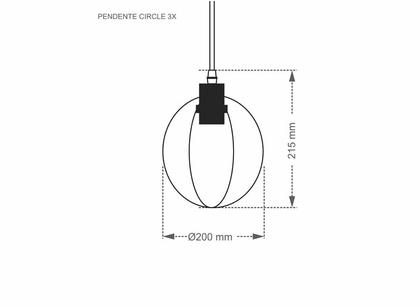 Imagem de Luminária de Teto Pendente Taschibra Circle Dourado/Preto 3XE27