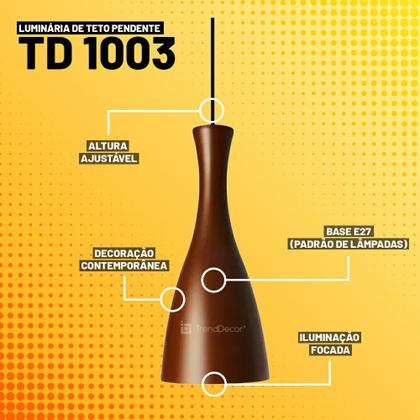 Imagem de Luminária de Teto Pendente Taschibra TD 1003 1xE27