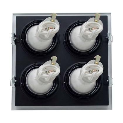 Imagem de Luminaria De Teto Spot De Embutir Recuado Preto Direcionavel Para 4 Par 20 E27