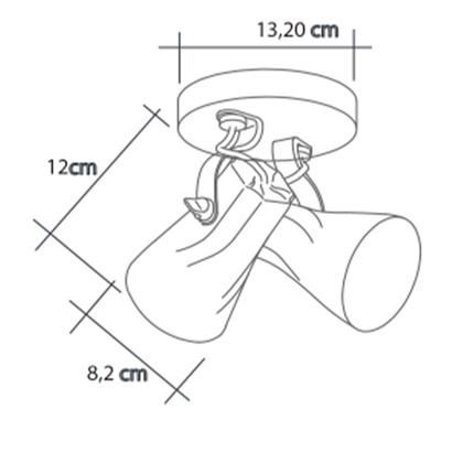 Imagem de Luminária de Teto Spot de Sobrepor Direcionável Octa Design Moderno Quarto Sala 2 lâmpadas E27 Bivolt