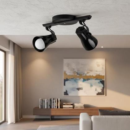Imagem de Luminária de Teto Spot Trilho Direcionável Octa 2 Lâmpadas Praia Litoral E27 Bivolt