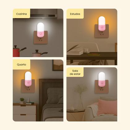 Imagem de Luminaria De Tomada Abajur LED Noturno Quarto Sala Corredor