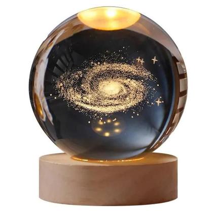 Imagem de Luminária Decorativa Globo LED Com Interruptor On e Off Lua Via Láctea Sistema Solar Bola De Cristal