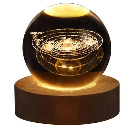 Imagem de Luminária Decorativa Globo LED Com Interruptor On e Off Lua Via Láctea Sistema Solar Bola De Cristal