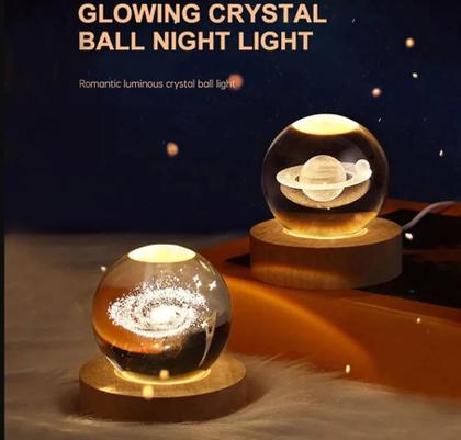Imagem de Luminária Decorativa Globo LED Com Interruptor On e Off Lua Via Láctea Sistema Solar Bola De Cristal