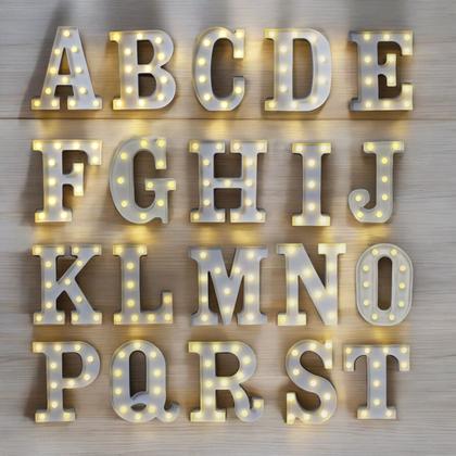 Imagem de Luminária Decorativa Letras Led 3D 21cm Branca