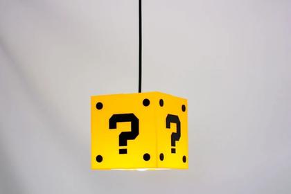 Imagem de Luminaria Desenho Interrogação Mario Geek Gamers Decoração