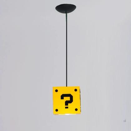 Imagem de Luminaria Desenho Interrogação Mario Geek Gamers Decoração
