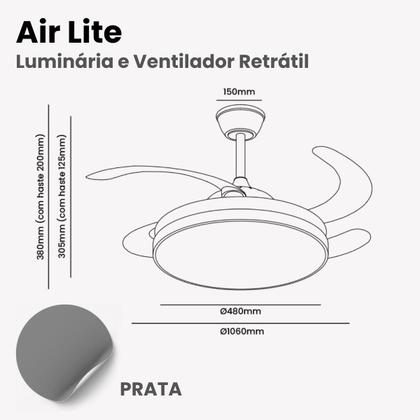 Imagem de Luminária e Ventilador Retrátil de Teto 60W Bivolt Air Lite