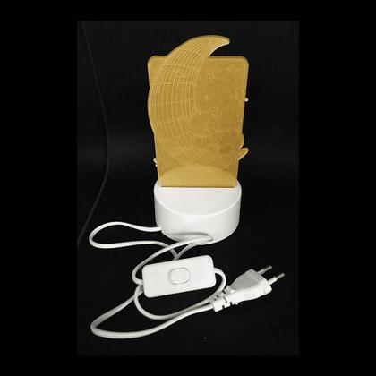 Imagem de Luminária Efeito 3D LED 3 Cores Urso na Lua EB61281