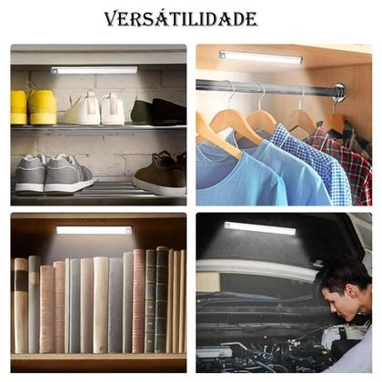 Imagem de Luminária Elegante Fina LED Sem Fio com Sensor de Presença - 60cm - Shark Blue