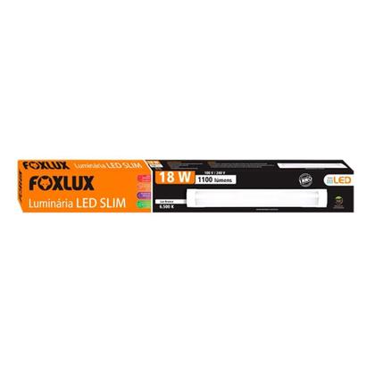 Imagem de Luminária Foxlux LED Slim 18W 6500K 1000 Lumens Branca 60cm Bivolt