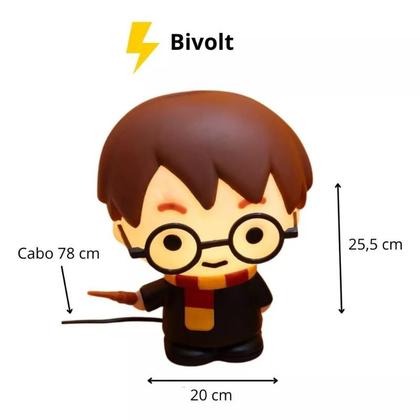 Imagem de Luminária Harry Potter Lâmpada LED Decoração Presente Fã Bruxo Hogwarts Boneco Colecionável