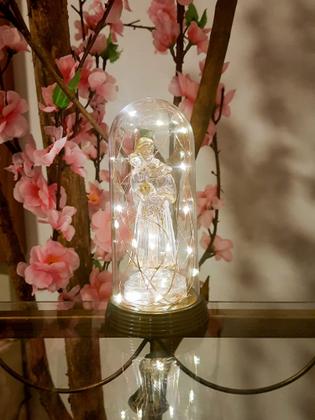 Imagem de Luminária Imagem Santo Antônio Santo Casamenteiro Padroeiro com Redoma e Luzes de LED Branco Quente