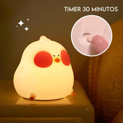 Imagem de Luminária Infantil Abajur LED Siliconado Galinha AKL-L006