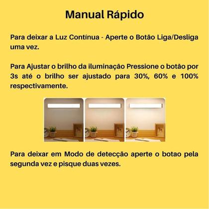 Imagem de Luminária Lâmpada Led Recarregável Sensor Presença Armário