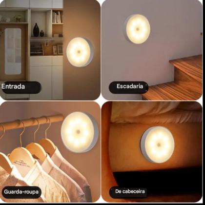 Imagem de Luminária Lâmpada Led Sem fio Sensor Presença Automático Recarregável Magnético  Branco Quente  Y33Y
