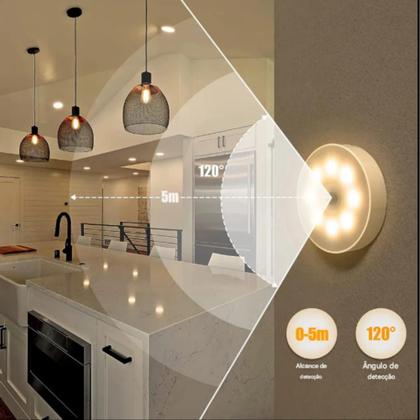 Imagem de Luminária Lâmpada Led Sem fio Sensor Presença Automático Recarregável Magnético  Branco Quente  Y33Y