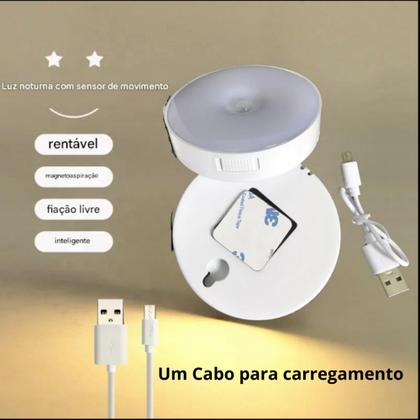 Imagem de Luminária Lâmpada Led Sem fio Sensor Presença Automático Recarregável Magnético  Branco Quente  Y33Y