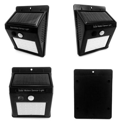 Imagem de Luminaria Lampada Solar Sensor Parede 20 Leds 12H Energia