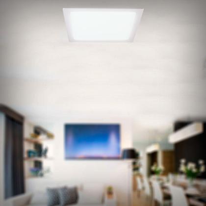 Imagem de Luminária Led 24w Embutir Quadrada LLUM Bronzearte Branco Frio 6500k Bivolt