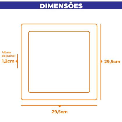 Imagem de Luminária Led 24w Embutir Quadrada LLUM Bronzearte Branco Frio 6500k Bivolt