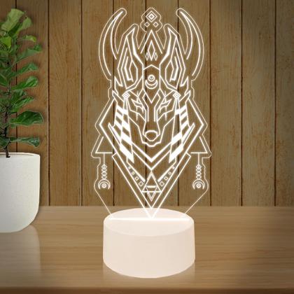 Imagem de Luminária Led 3D  Egito Lobo  Abajur  Presente Criativo Decoração