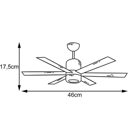 Imagem de Luminaria led 40w e27 com ventilador de teto 46cm controle remoto galaxy